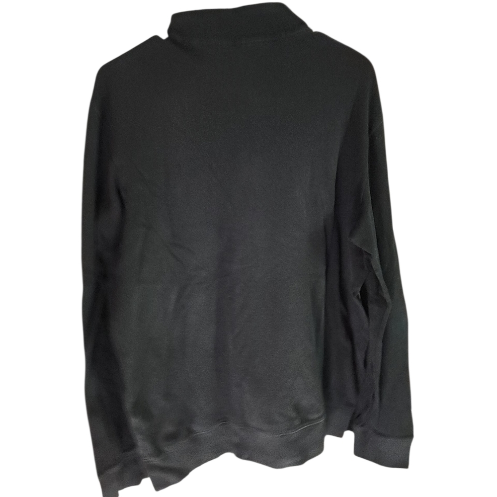 Black Polo Golf by Ralph Lauren 3/4 Zip-Up Sweater With Large White Horse - Picture 2 of 5